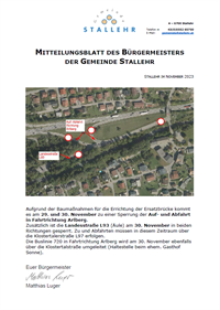 Gemeindeinfo November 2023 - Verkehrssperrung